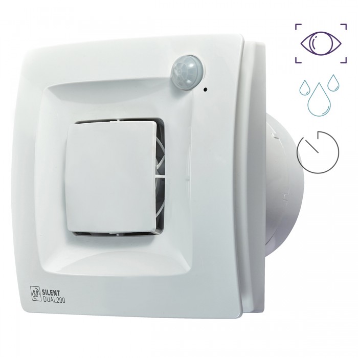 Інтелектуальний вентилятор з датчиком руху, вологості та таймером SILENT DUAL-300